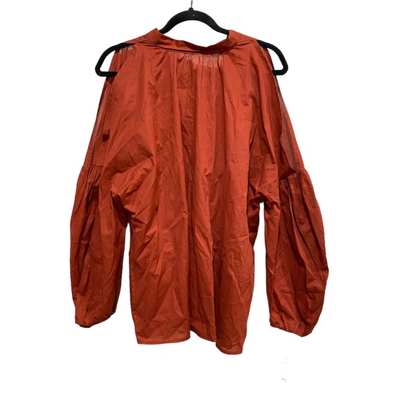NWT Erika Cavallini Brunt Orange Cold Shoulder long sleeve sz 42 = US XL - Picture 1 of 10